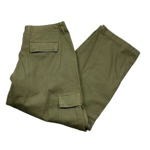 Wax London 36 Pants 100% Organic Cotton Olive Green Men's‎ Cargo